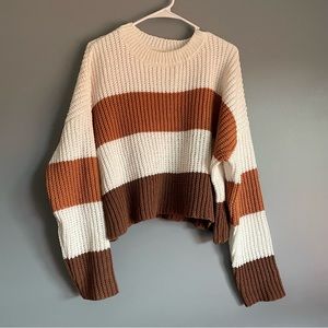 Woman’s color blocked autumn knitted sweater